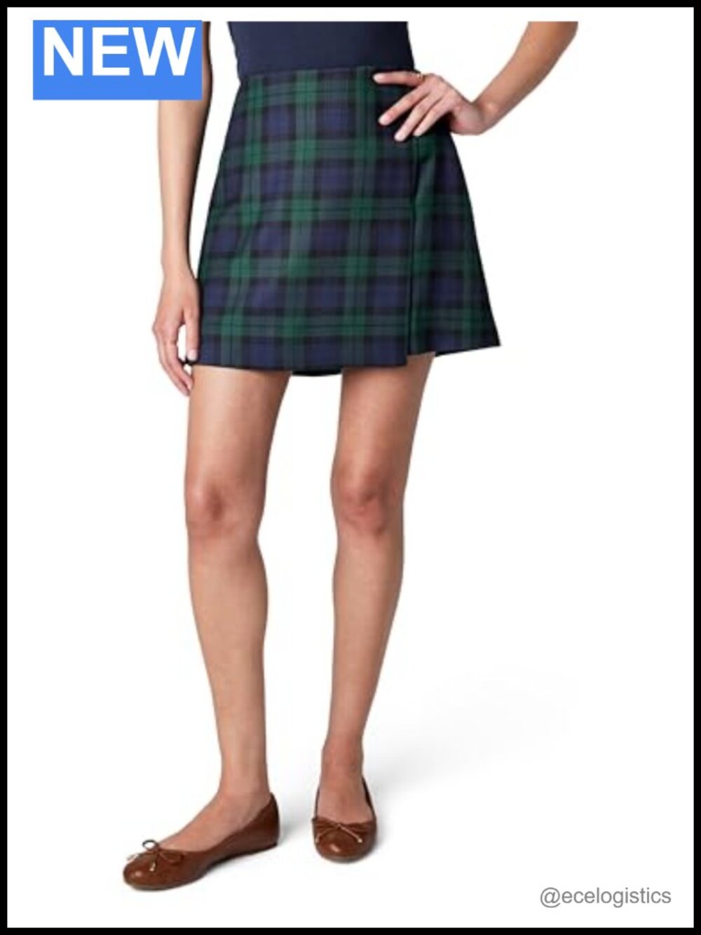Women's Wool Blend Plaid Mini Skirt Mid Rise High Stretch Zipper